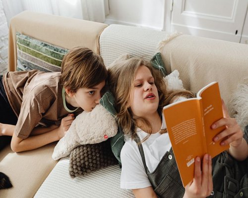 family enjoying a quiet evening at home